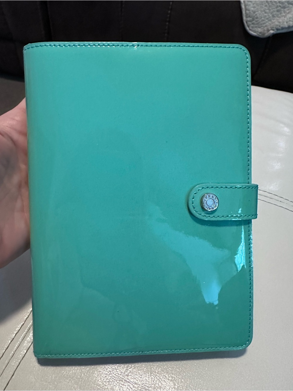 Tiffany & Co. patent leather journal organizer notebook with Snap Closure
